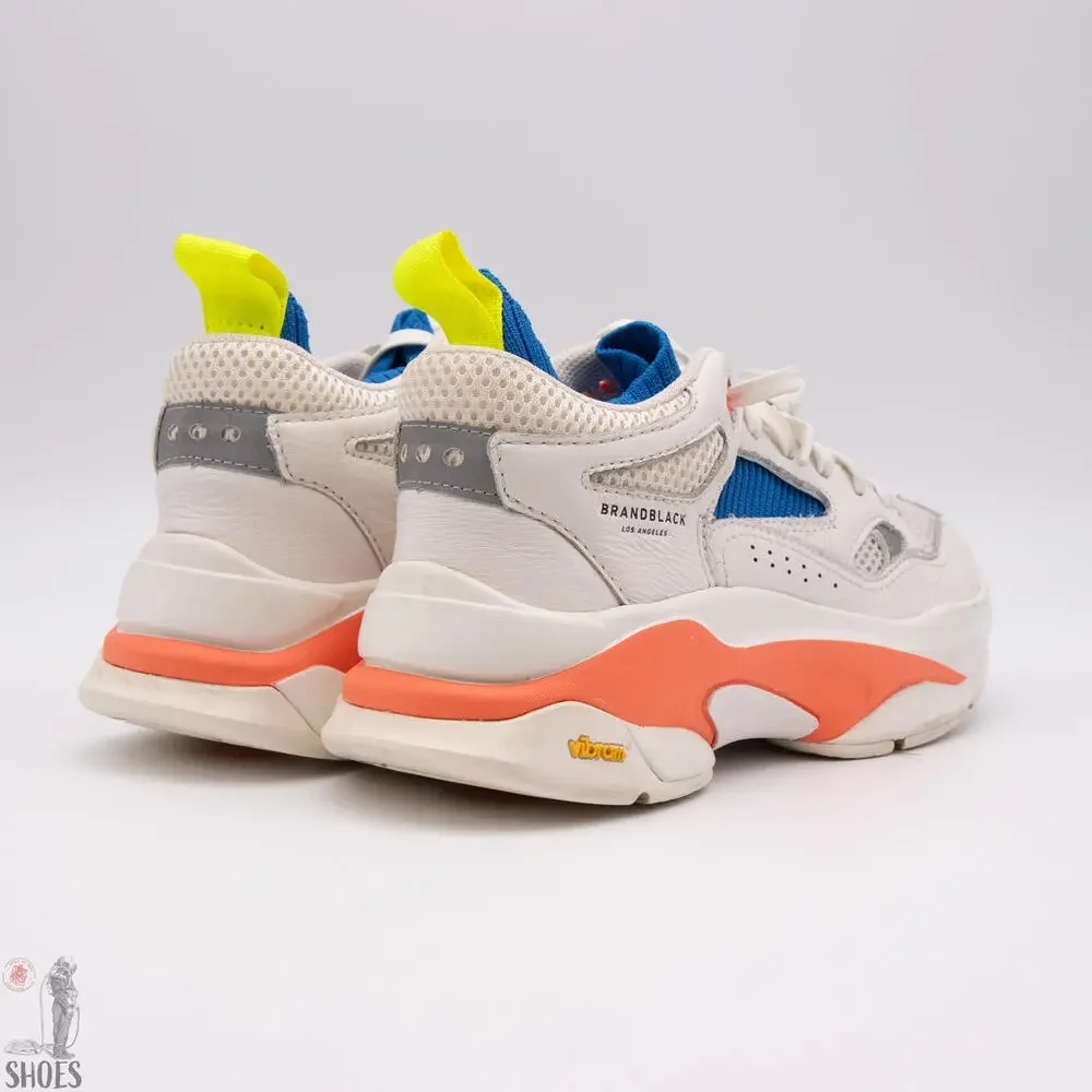 Brand Black Saga Women's 8-8.5 / Men's 6.5 White Vibram Leather Sneakers - Picture 2 of 13